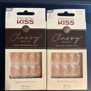 2 Packs!! Kiss brand Classy Press-On Nails. 28 nails and glue included.